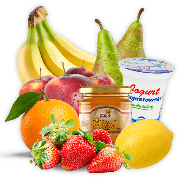 Świeża sałatka owocowa z dodatkiem jogurtu