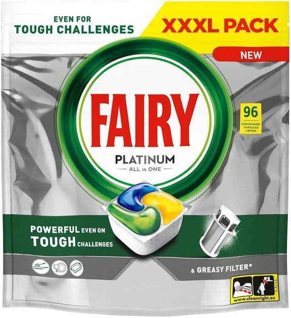 FAIRY PLATINUM Tabletki do zmywarki cytryna 96 szt.