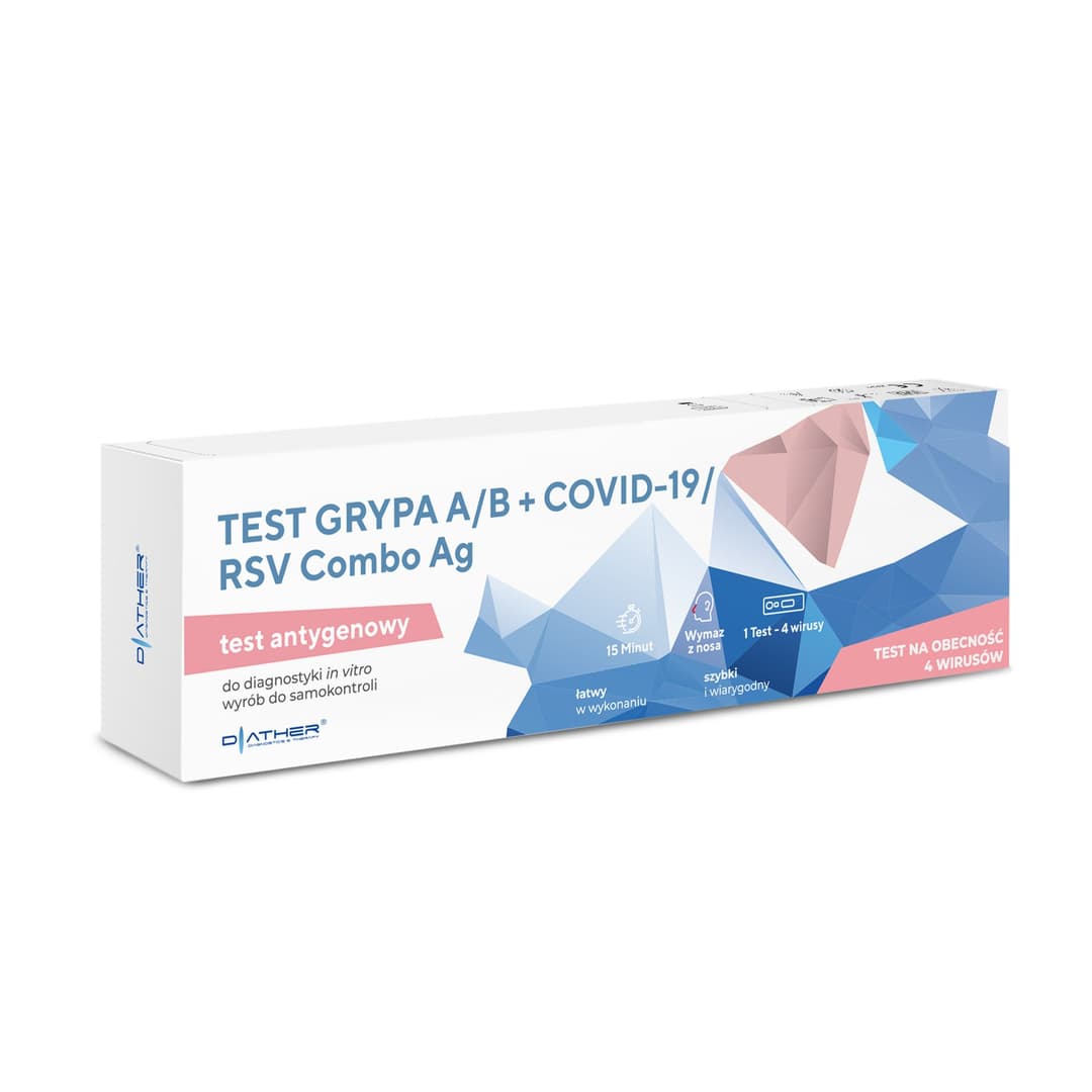 DIATHER Test combo: grypa A/B + COVID-19/RSV + Combo Ag 1 szt.