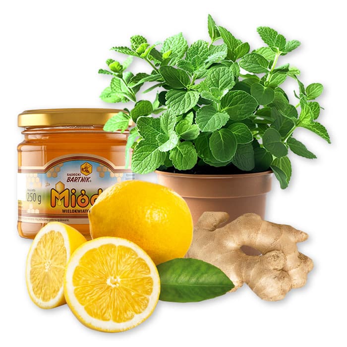 Napar z mięty i cytryny