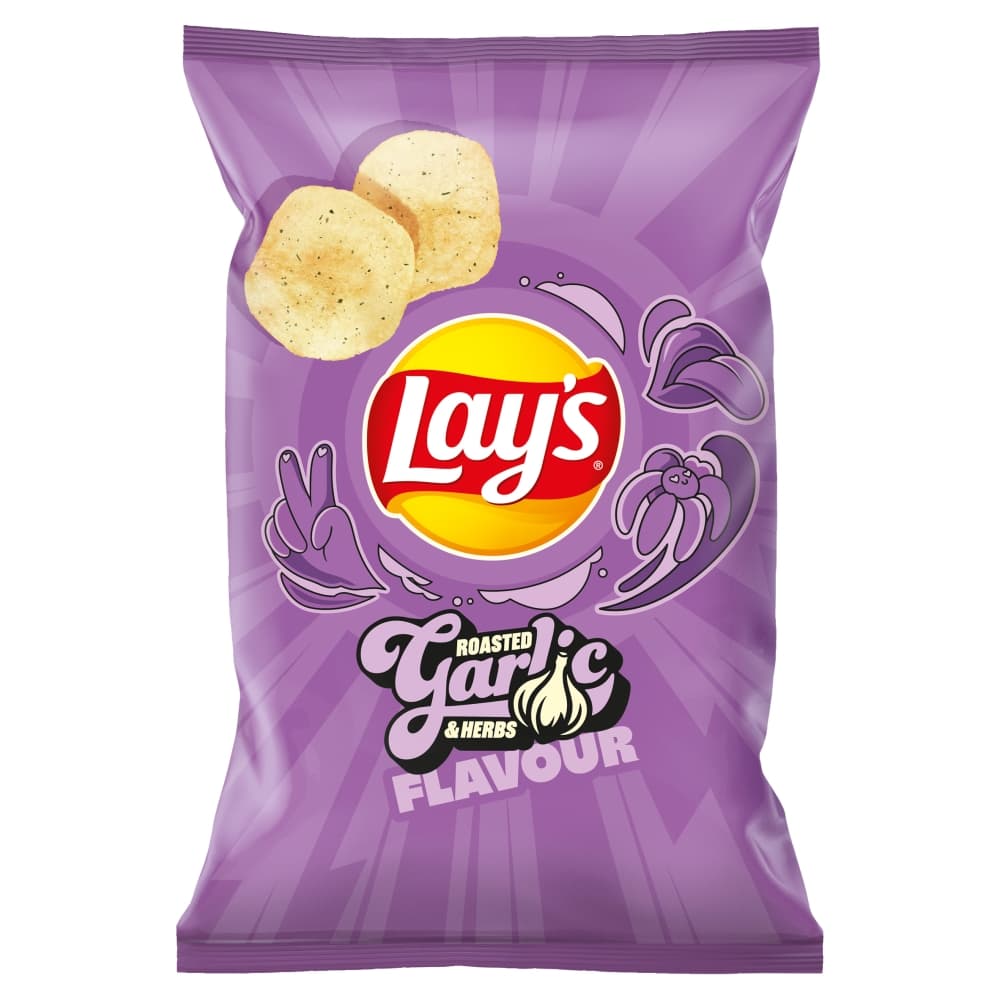 Chipsy ziemniaczane o smaku pieczonego czosnku z ziołami, LAY'S, , 130 ...