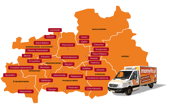 mapa dostępności dostawy