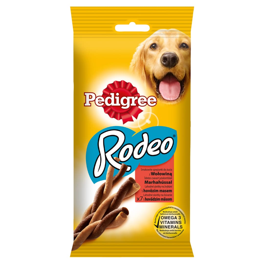 PEDIGREE RODEO Przysmak z wołowiną dla dla dorosłych psów 122 g