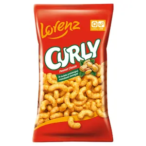 CURLY Chrupki kukurydziane ze świeżo zmielonymi orzeszkami ziemnymi 120 g CURLY Chrupki kukurydziane ze świeżo zmielonymi orzeszkami ziemnymi 120 g