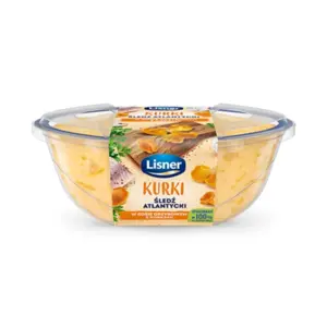 LISNER Filety śledziowe w sosie grzybowym z kurkami 280 g LISNER Filety śledziowe w sosie grzybowym z kurkami 280 g