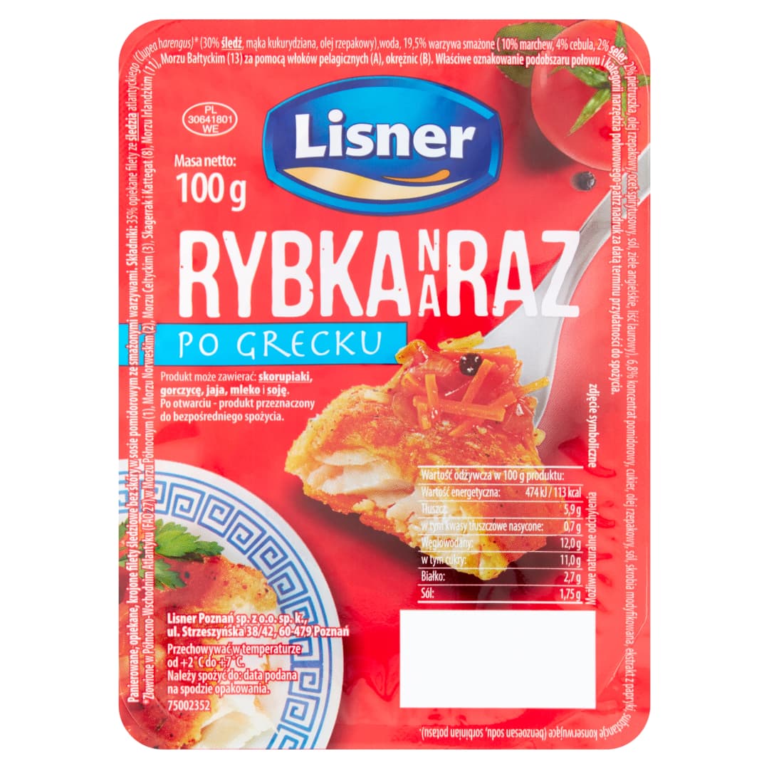 LISNER Rybka na raz po grecku 100 g