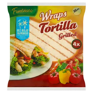 FUNTASTIC Tortilla grillowana 4x25 cm 250 g FUNTASTIC Tortilla grillowana 4x25 cm 250 g