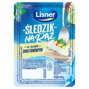 LISNER Śledzik na raz w sosie śmietanowym 100 g LISNER Śledzik na raz w sosie śmietanowym 100 g