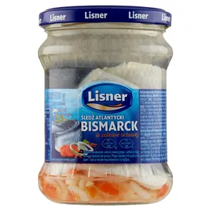 LISNER Śledź atlantycki Bismarck w zalewie octowej 400 g LISNER Śledź atlantycki Bismarck w zalewie octowej 400 g