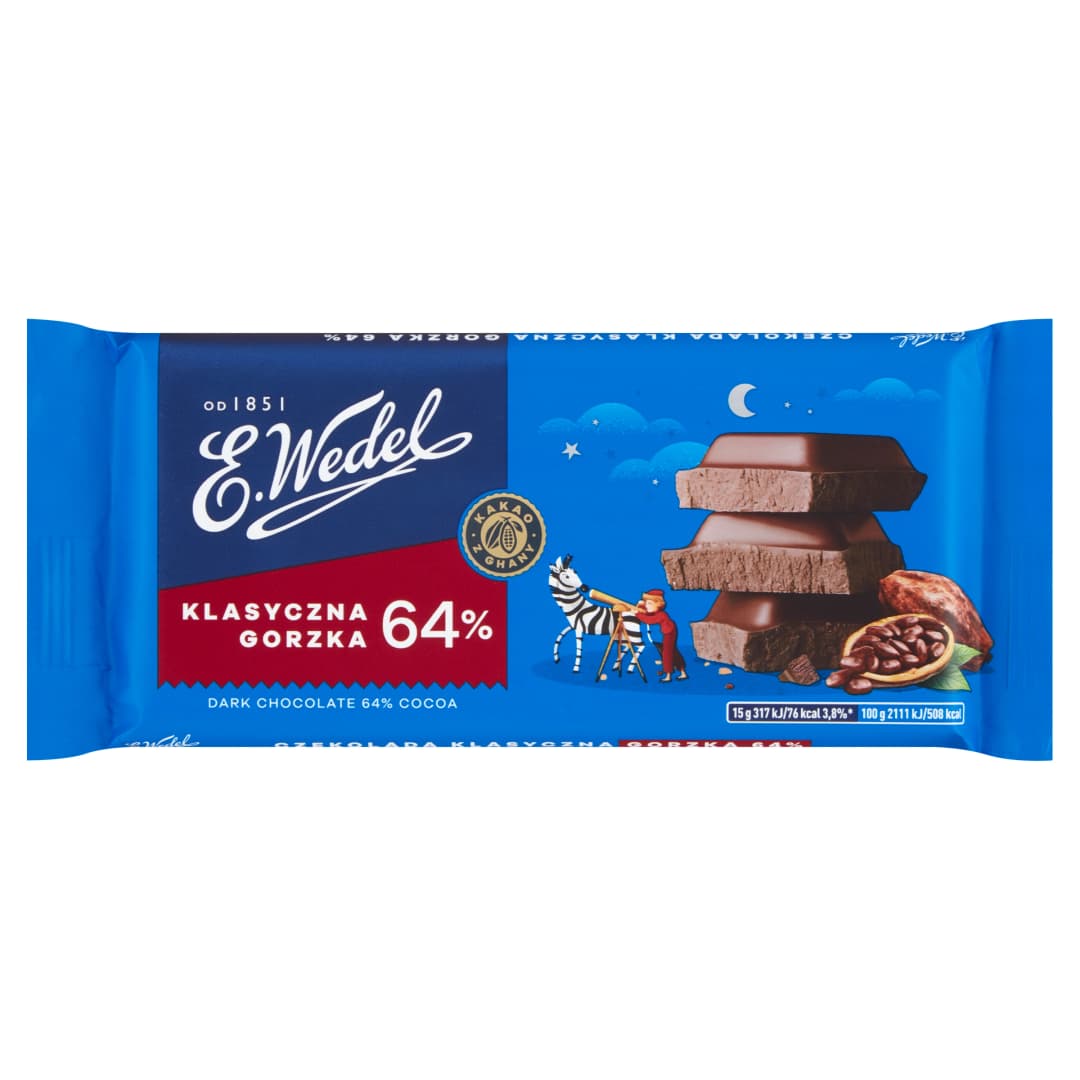 E. WEDEL Czekolada klasyczna gorzka 64% 90 g