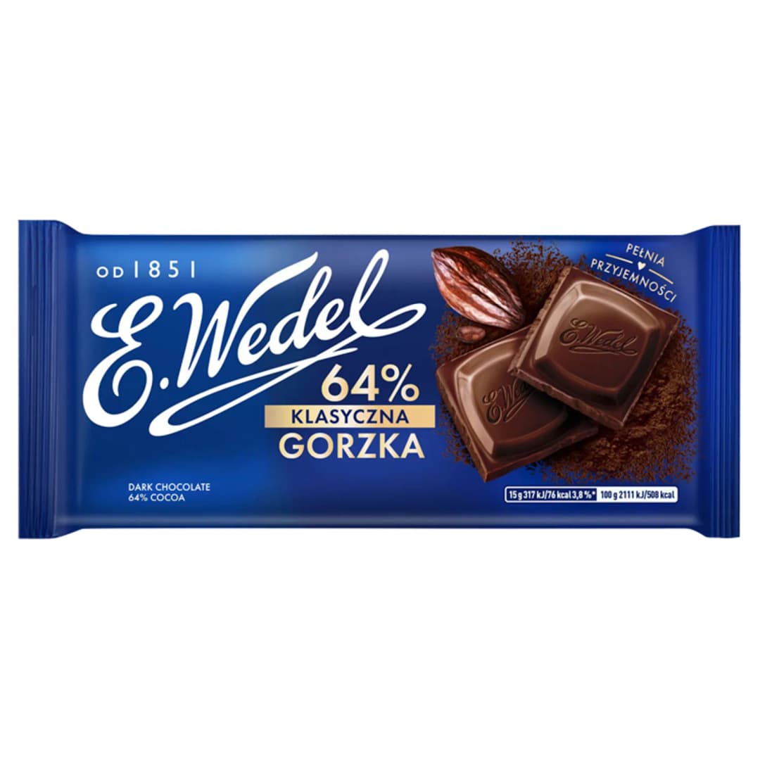 E. WEDEL Czekolada klasyczna gorzka 64% 90 g