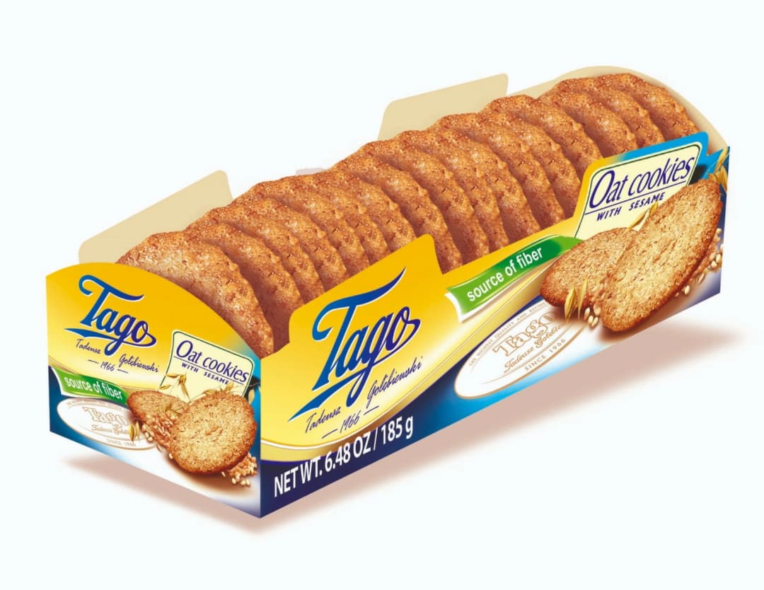 TAGO Ciastka owsiane z sezamem 185 g