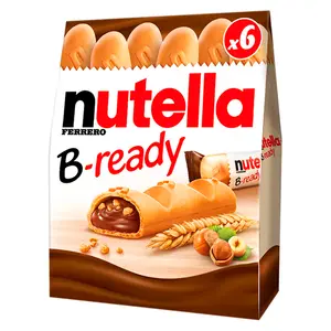 NUTELLA B-READY Wafelek z orzechami laskowymi i kakao oraz chrupkami 132 g NUTELLA B-READY Wafelek z orzechami laskowymi i kakao oraz chrupkami 132 g