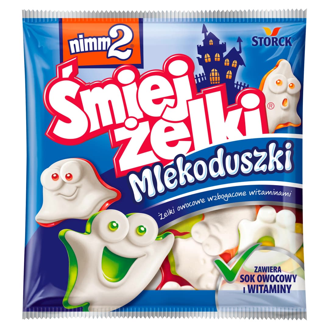 NIMM2 ŚMIEJŻELKI MLEKODUSZKI Żelki owocowe wzbogacone witaminami Mlekoduszki 90 g