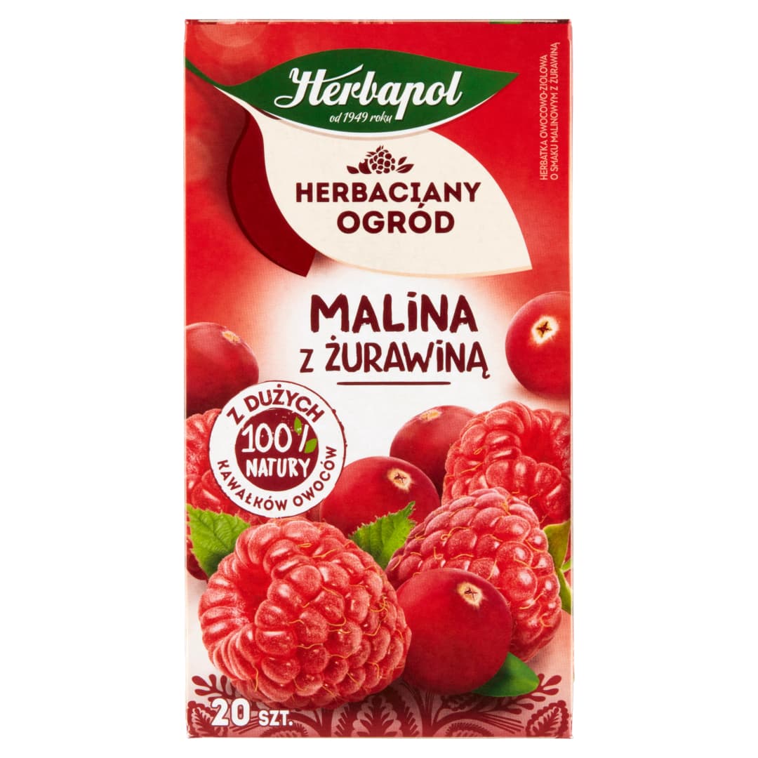 HERBAPOL HERBACIANY OGRÓD Herbatka owocowo-ziołowa malina z żurawiną 20 szt. 54 g
