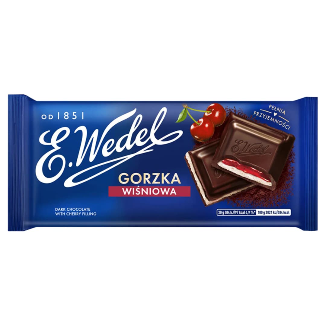 E. WEDEL Czekolada gorzka z nadzieniem wiśniowym 100 g
