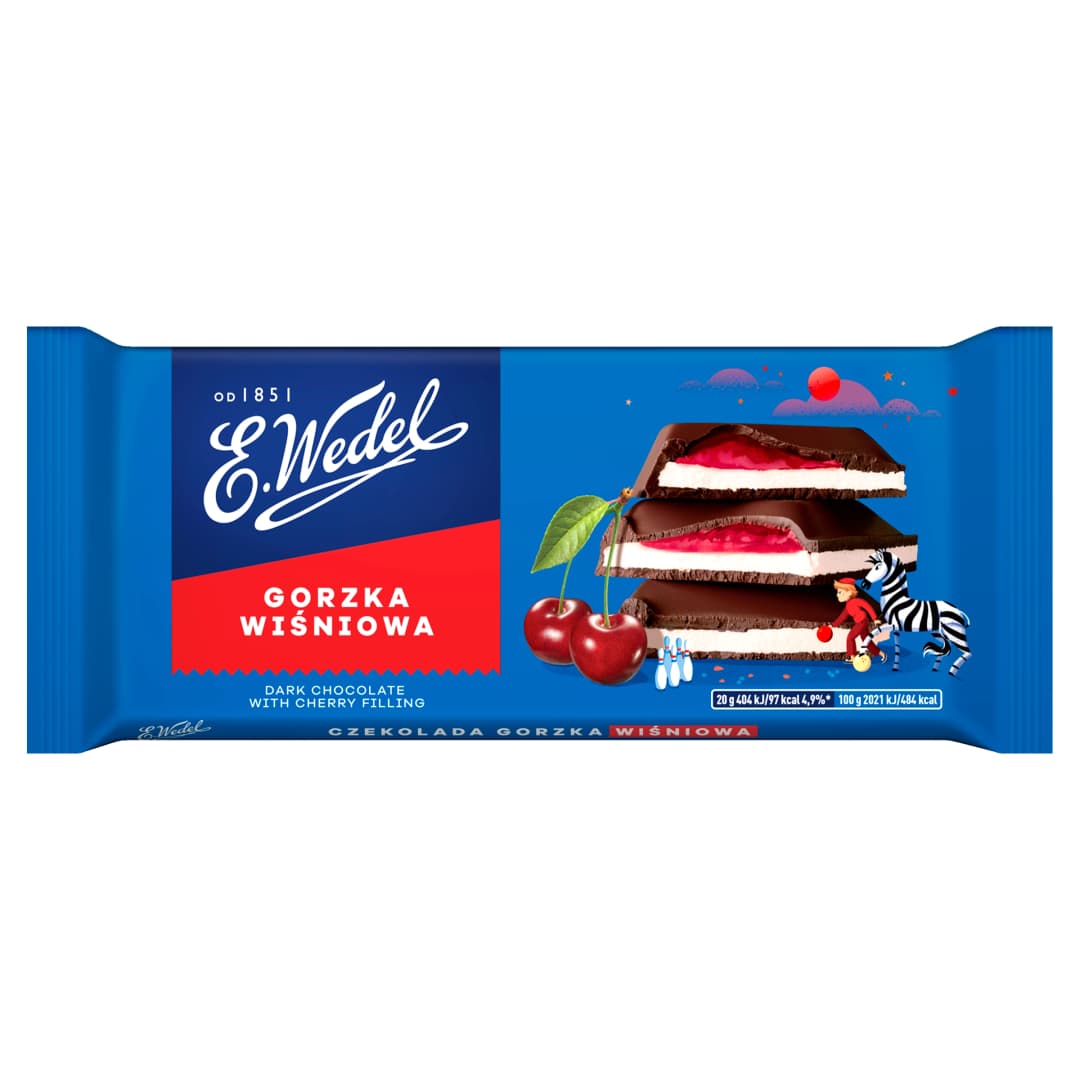 E. WEDEL Czekolada gorzka z nadzieniem wiśniowym 100 g