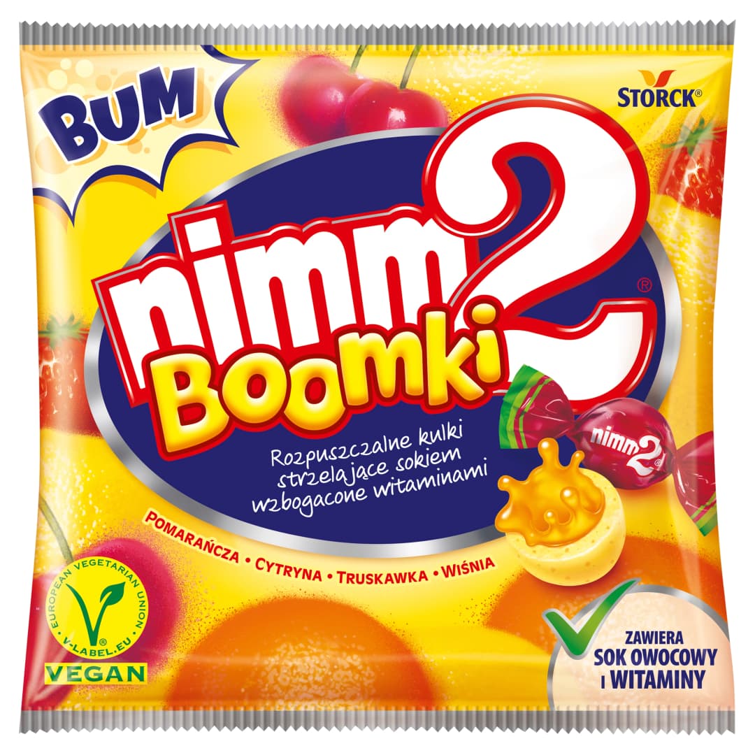 NIMM2 BOOMKI Rozpuszczalne cukierki owocowe wzbogacone witaminami 90 g