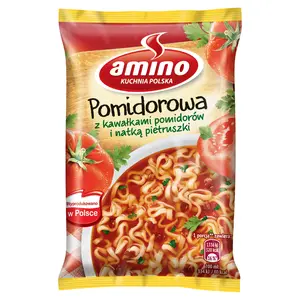 AMINO Zupa Pomidorowa z kawałkami pomidorów 61 g AMINO Zupa Pomidorowa z kawałkami pomidorów 61 g