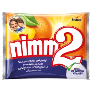 NIMM2 Nadziewane cukierki pomarańczowe i cytrynowe wzbogacone witaminami 90 g NIMM2 Nadziewane cukierki pomarańczowe i cytrynowe wzbogacone witaminami 90 g