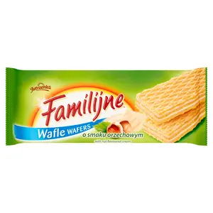 JUTRZENKA FAMILIJNE Wafle o smaku orzechowym 180 g JUTRZENKA FAMILIJNE Wafle o smaku orzechowym 180 g