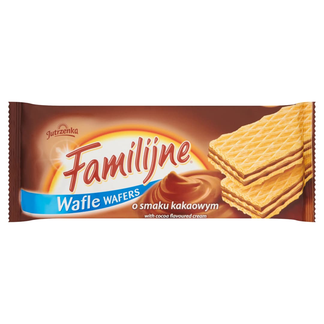 JUTRZENKA FAMILIJNE Wafle o smaku kakaowym 180 g