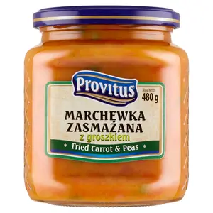 PROVITUS Marchew zasmażana z groszkiem 480 g PROVITUS Marchew zasmażana z groszkiem 480 g