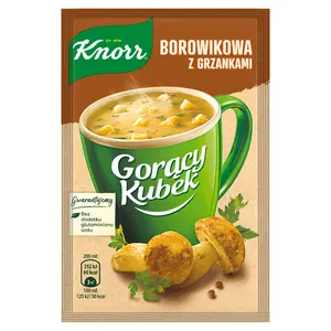KNORR GORĄCY KUBEK Zupa błyskawiczna borowikowa z grzankami 15 g KNORR GORĄCY KUBEK Zupa błyskawiczna borowikowa z grzankami 15 g