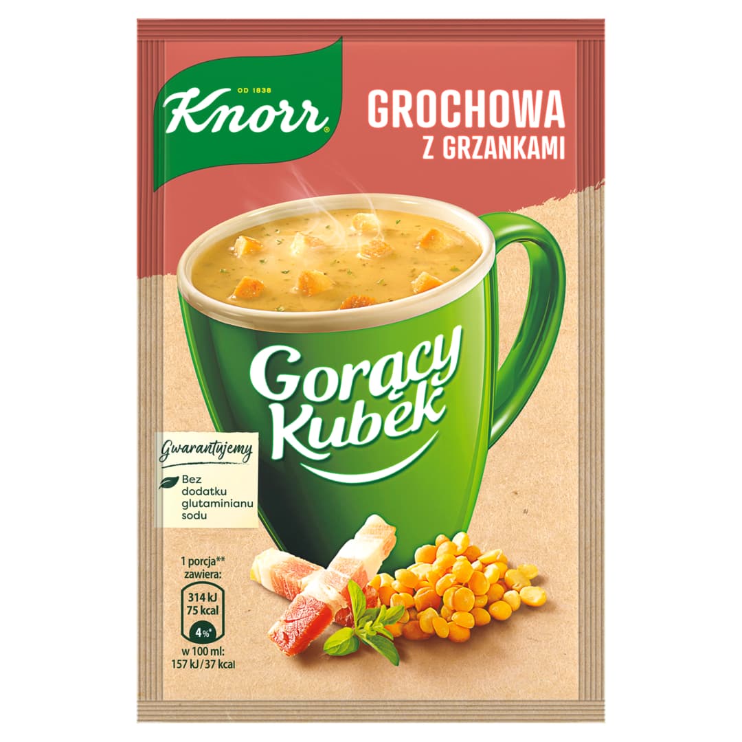 KNORR GORĄCY KUBEK Zupa grochowa z grzankami 21 g