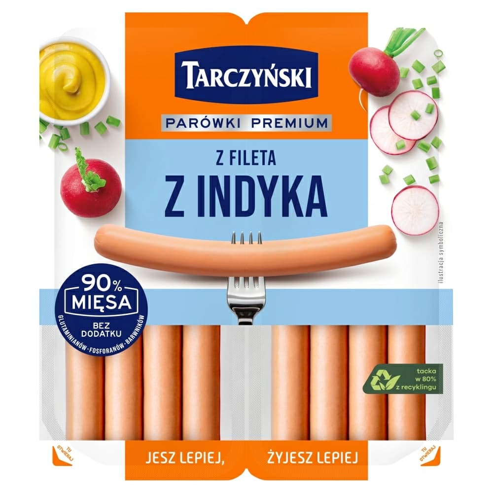 TARCZYŃSKI Parówki premium z fileta indyka bezglutenowe 160 g