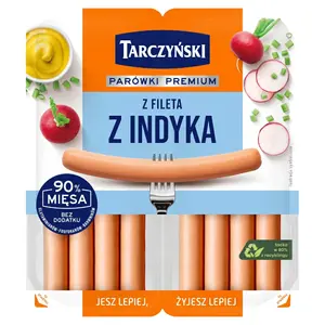 TARCZYŃSKI Parówki premium z fileta z indyka 160 g TARCZYŃSKI Parówki premium z fileta z indyka 160 g