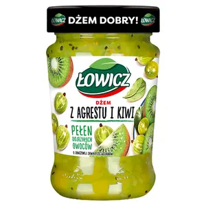 ŁOWICZ Dżem Kiwi-Agrest niskosłodzony 280 g ŁOWICZ Dżem Kiwi-Agrest niskosłodzony 280 g