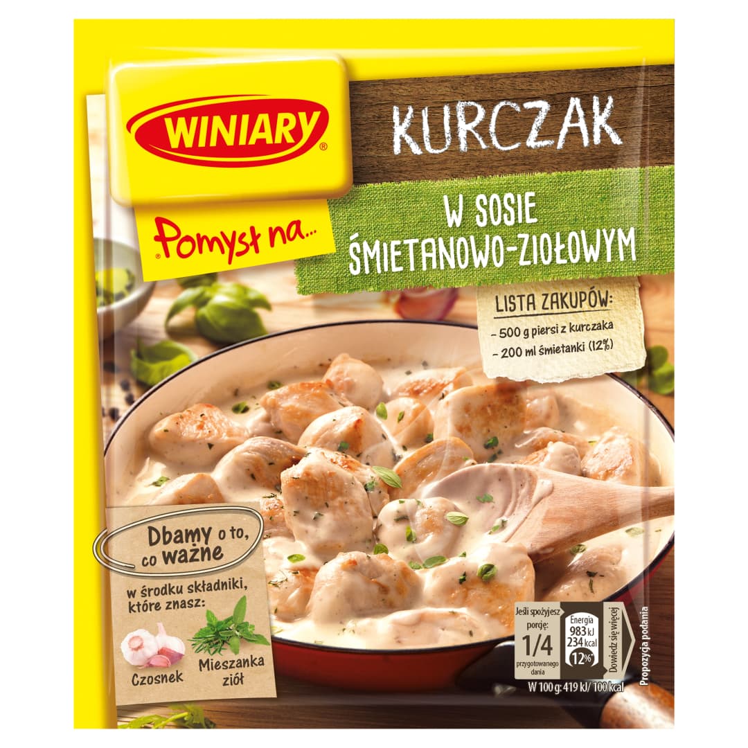 WINIARY POMYSŁ NA … Kurczak w sosie śmietanowo-ziołowym 30 g