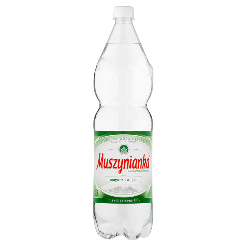 MUSZYNIANKA Niskonasycona CO2 naturalna woda mineralna 1500 ml