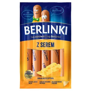 MORLINY BERLINKI Parówki z serem 250 g MORLINY BERLINKI Parówki z serem 250 g
