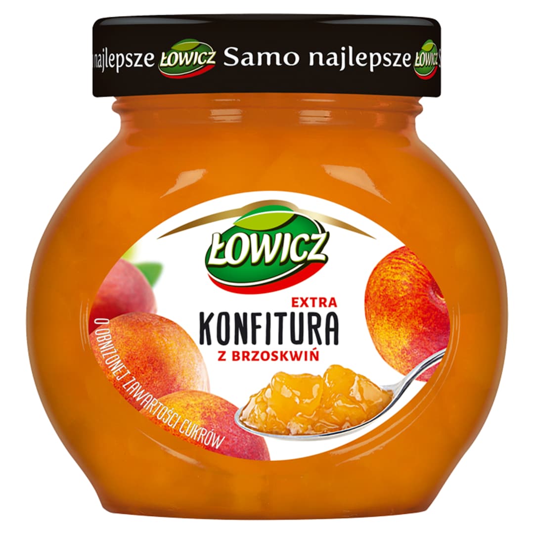 ŁOWICZ Konfitura brzoskwiniowa niskosłodzona 240 g
