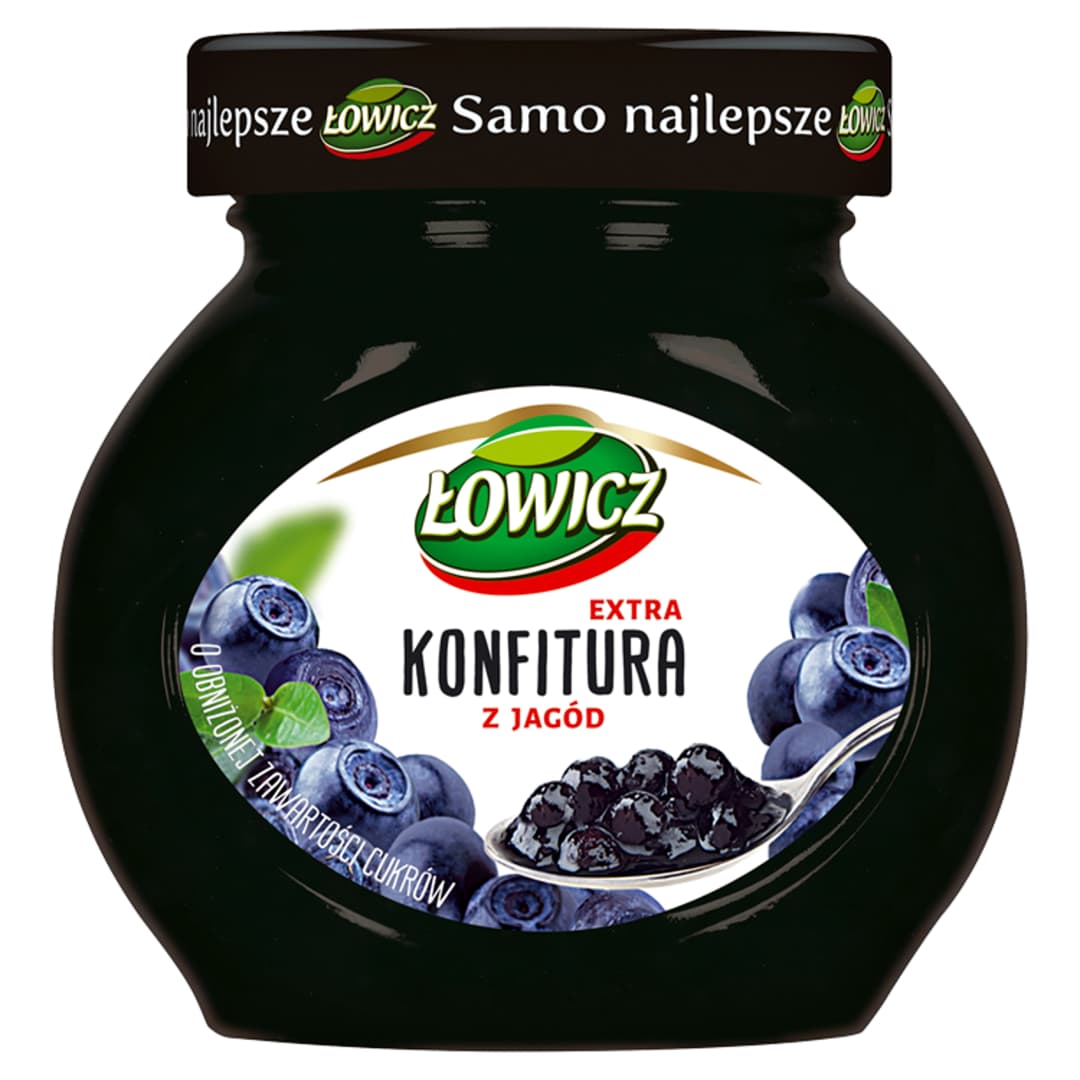 ŁOWICZ Konfitura jagodowa niskosłodzona 240 g