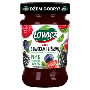 ŁOWICZ Dżem z owocami leśnymi niskosłodzony 280 g ŁOWICZ Dżem z owocami leśnymi niskosłodzony 280 g