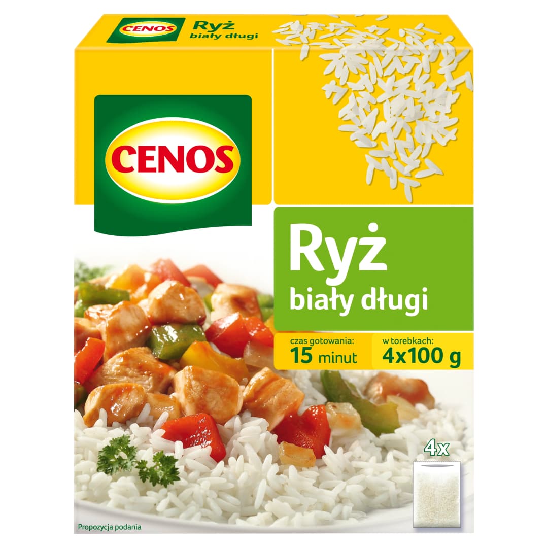 CENOS Ryż biały długi 4x100g 400 g