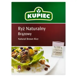 KUPIEC Ryż naturalny brązowy 4x100g 400 g KUPIEC Ryż naturalny brązowy 4x100g 400 g