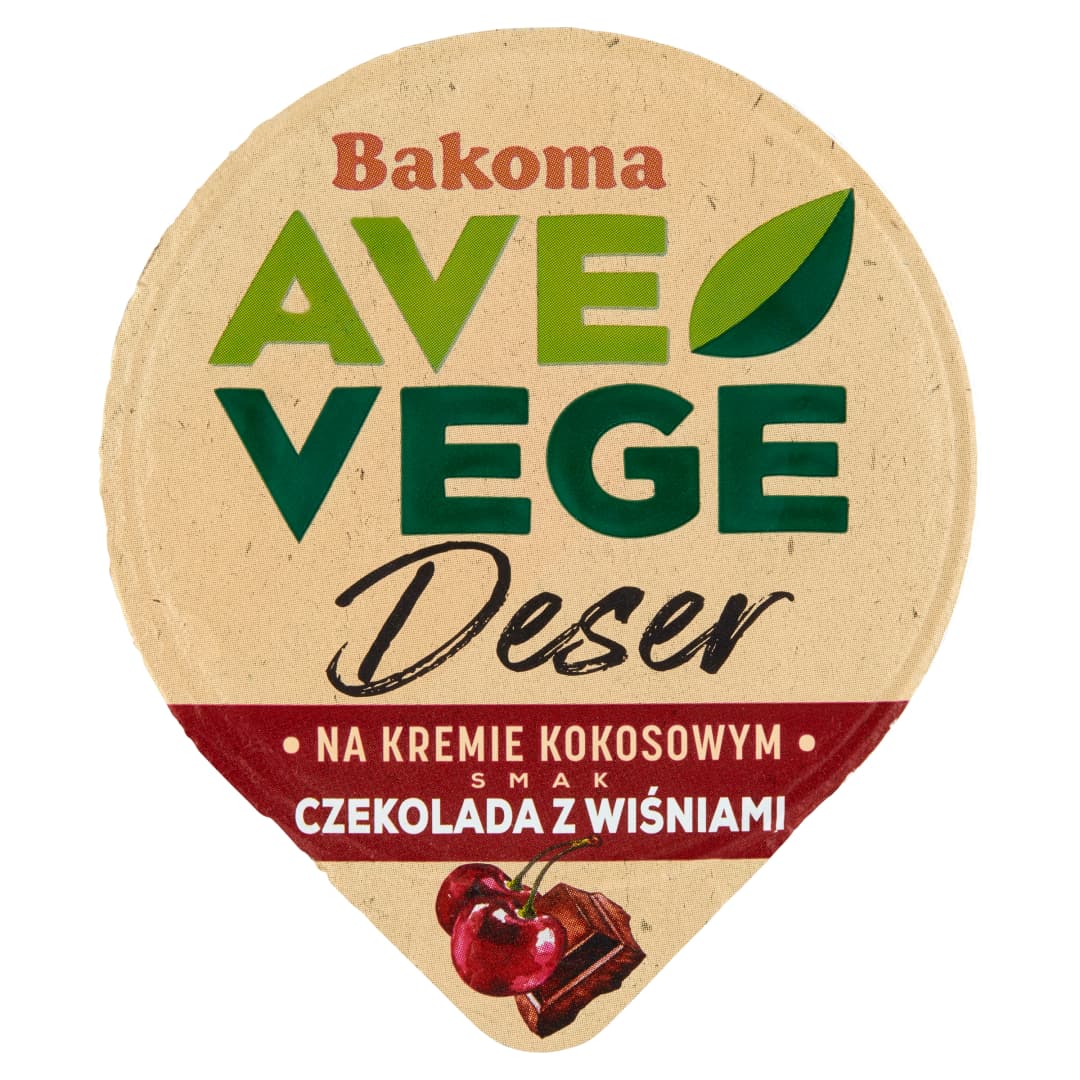 BAKOMA Deser kokosowy o smaku czekoladowym z wiśniami 150 g