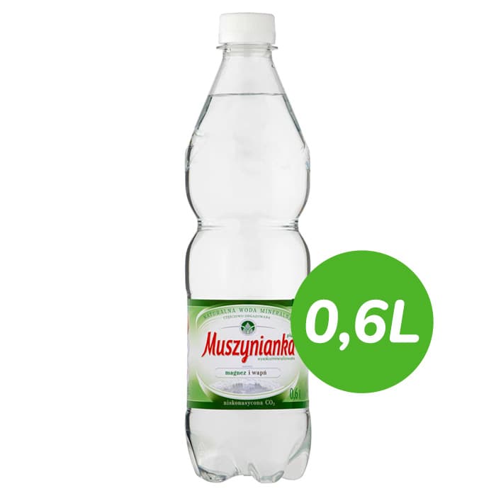 MUSZYNIANKA Niskonasycona CO2 naturalna woda mineralna 600 ml