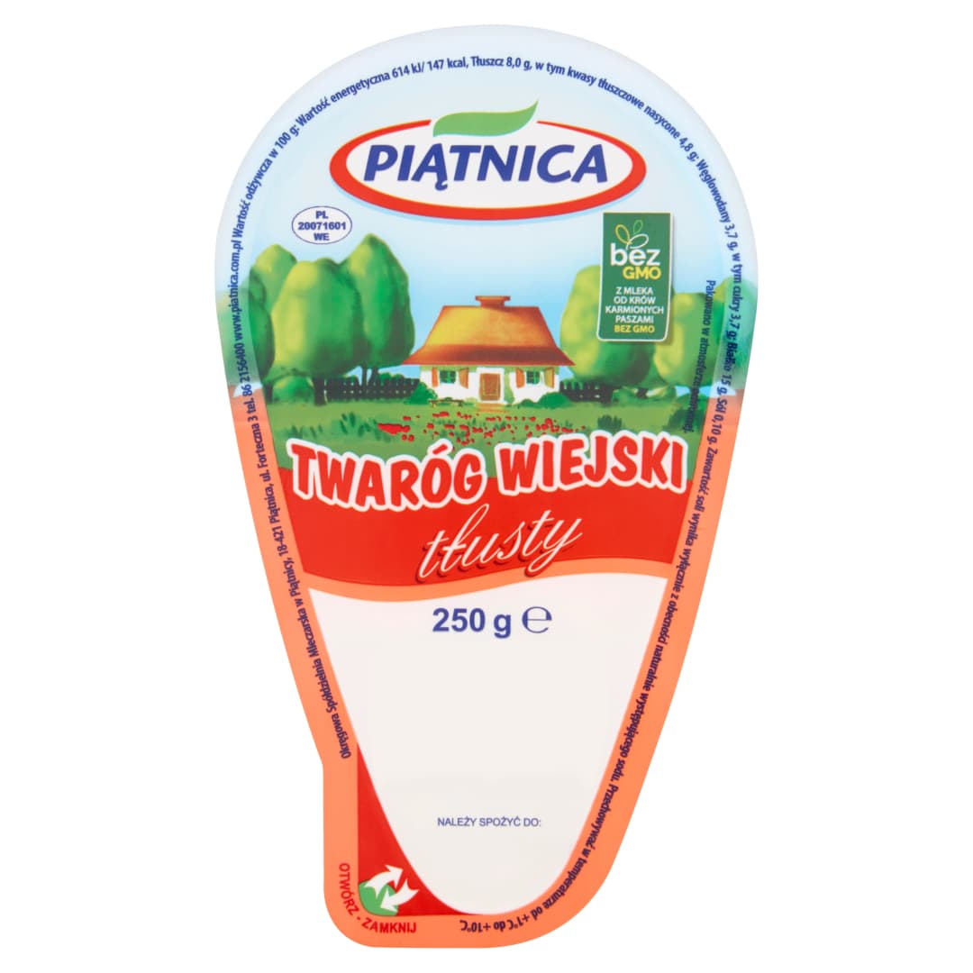 PIĄTNICA Twaróg wiejski tłusty 250 g