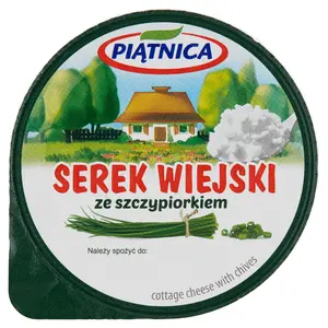 PIĄTNICA Serek Wiejski ze szczypiorkiem 150 g PIĄTNICA Serek Wiejski ze szczypiorkiem 150 g