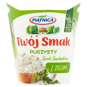 PIĄTNICA TWÓJ SMAK Serek śmietankowy z ziołami 150 g PIĄTNICA TWÓJ SMAK Serek śmietankowy z ziołami 150 g