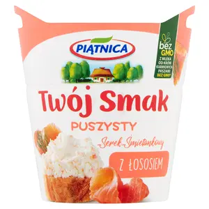 PIĄTNICA TWÓJ SMAK Serek śmietankowy z łososiem 150 g PIĄTNICA TWÓJ SMAK Serek śmietankowy z łososiem 150 g