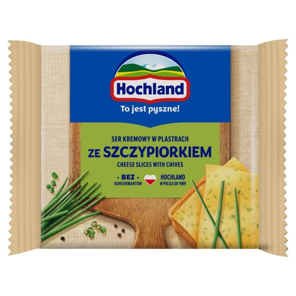 HOCHLAND Ser topiony w plastrach ze szczypiorkiem 130 g