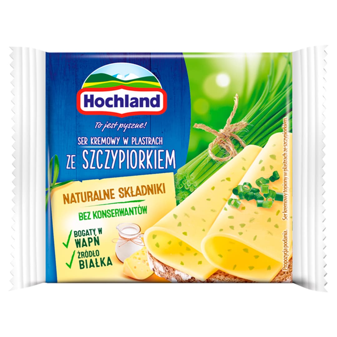 HOCHLAND Ser topiony w plastrach ze szczypiorkiem 130 g