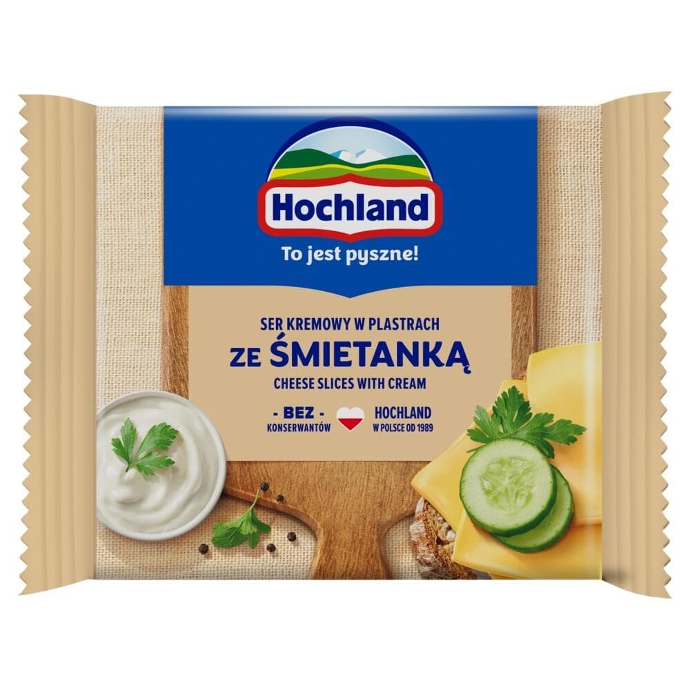 HOCHLAND Ser kremowy śmietankowy w plastrach 130 g