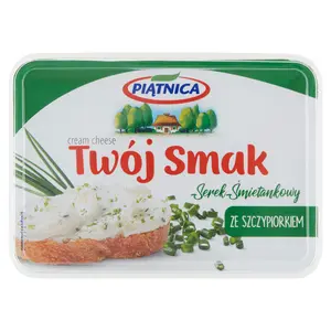 PIĄTNICA TWÓJ SMAK Serek śmietankowy ze szczypiorkiem 135 g PIĄTNICA TWÓJ SMAK Serek śmietankowy ze szczypiorkiem 135 g